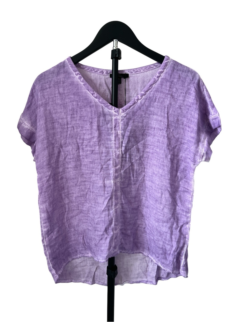 Mavi Lavender V-Neck Linen-Blend Tunic Top S
